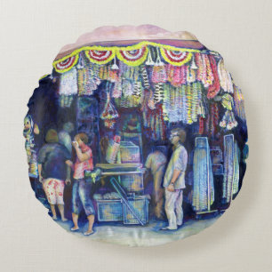 Mad Man on Market and Main, Singapore Round Cushion