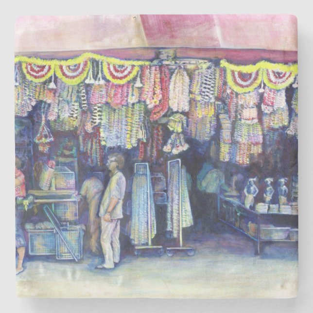 Mad Man on Market and Main, Singapore Stone Coaster (Front)