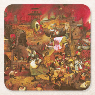 Mad Meg (Dull Gret), Pieter Bruegel Square Paper Coaster