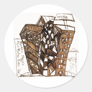 mad off white classic round sticker