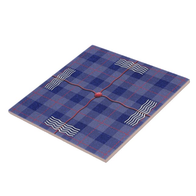 Mad Plaid in Blue  Tile (Side)