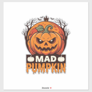 Mad Pumpkin Halloween Vintage Engraving Design_1
