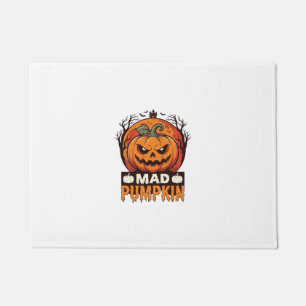 Mad Pumpkin Halloween Vintage Engraving Design_1 Doormat