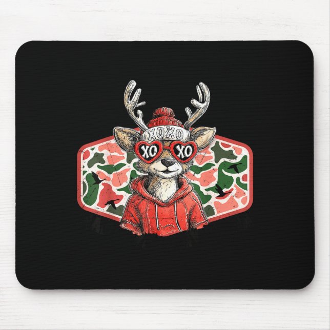 Mad Retro Love For My Mama Camo Deer Hunting Valen Mouse Mat (Front)