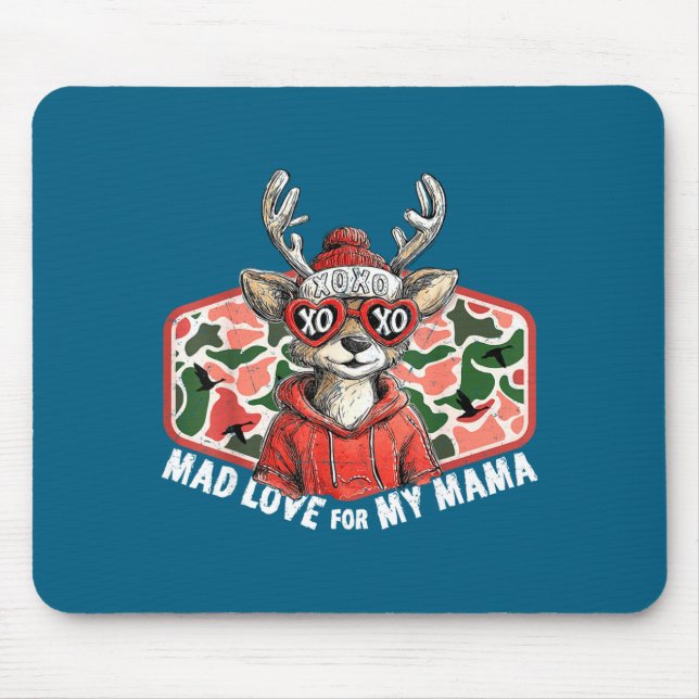 Mad Retro Love For My Mama Camo Deer Hunting Valen Mouse Mat (Front)
