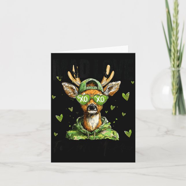 Mad Retro Love For My Mama Deer Hunting Boys Valen Card (Front)