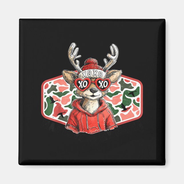 Mad Retro Love For My Mama Deer Hunting Boys Valen Magnet (Front)