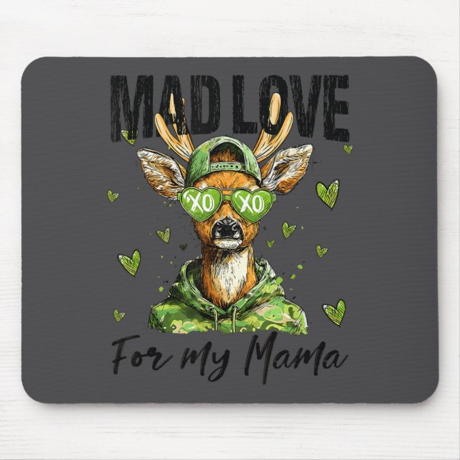 Mad Retro Love For My Mama Deer Hunting Boys Valen Mouse Mat (Front)