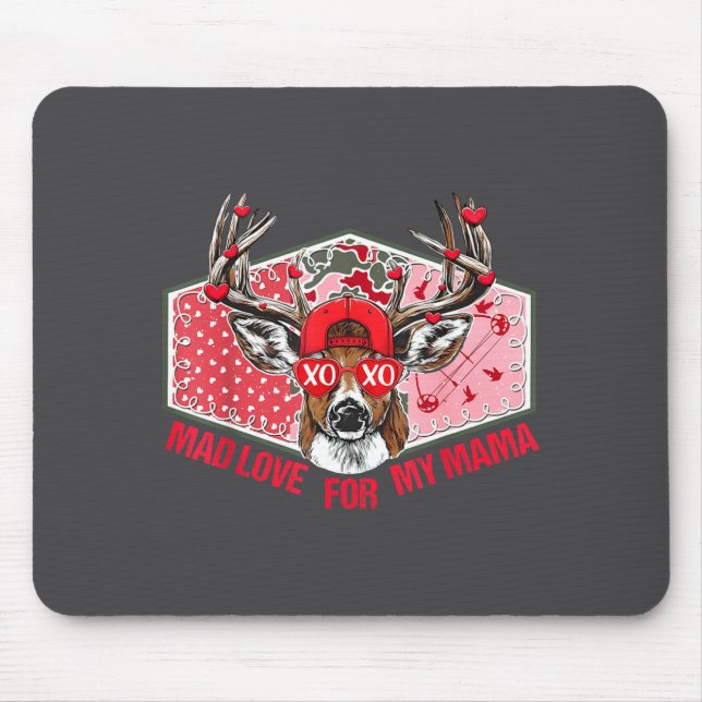 Mad Retro Love For My Mama Deer Hunting Boys Valen Mouse Mat (Front)