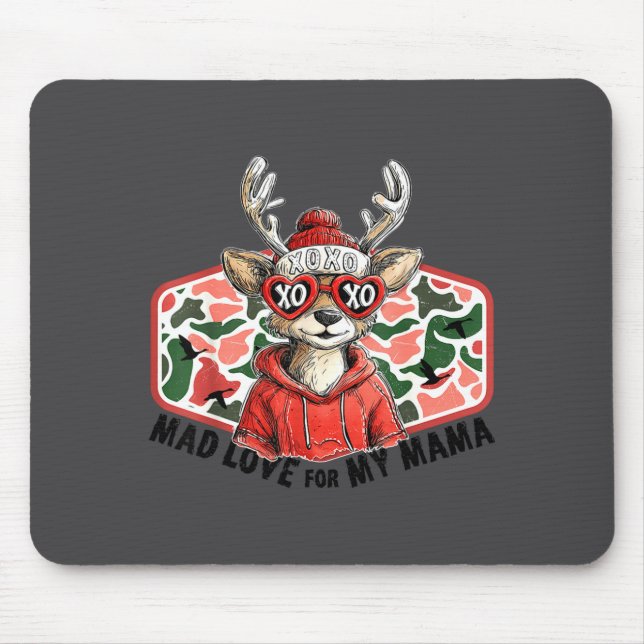 Mad Retro Love For My Mama Deer Hunting Boys Valen Mouse Mat (Front)