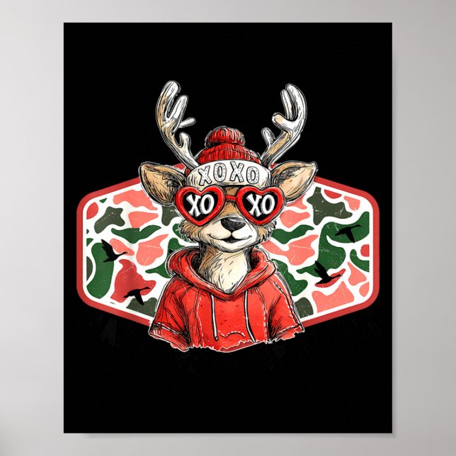 Mad Retro Love For My Mama Deer Hunting Boys Valen Poster (Front)