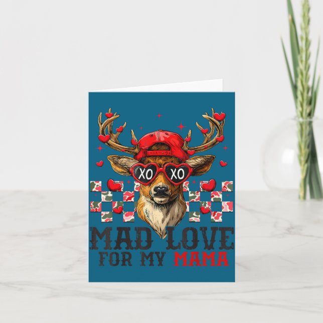 Mad Retro Love For My Mama Deer Hunting Happy Vale Card (Front)