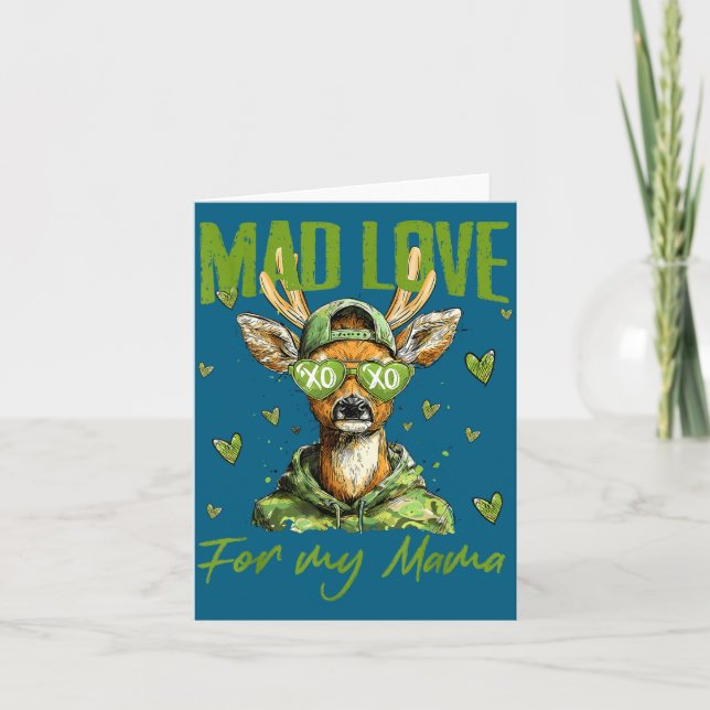 Mad Retro Love For My Mama Deer Hunting Happy Vale Card (Front)