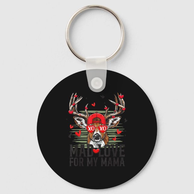 Mad Retro Love For My Mama Deer Hunting Happy Vale Key Ring (Front)
