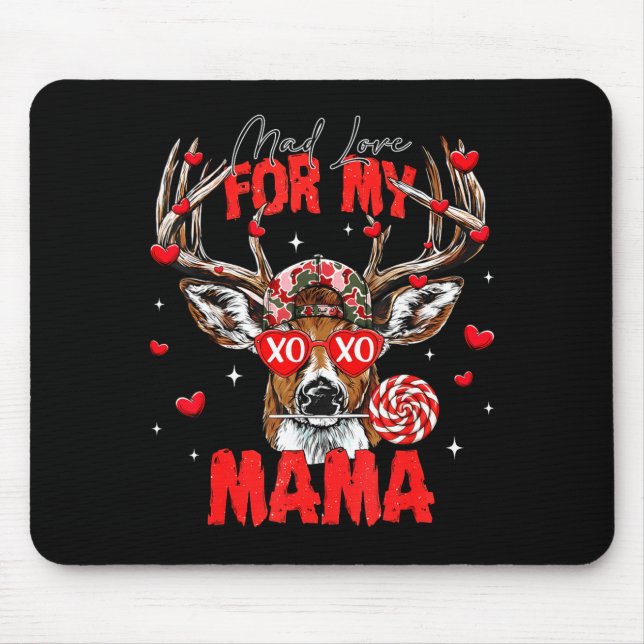 Mad Retro Love For My Mama Deer Hunting Happy Vale Mouse Mat (Front)
