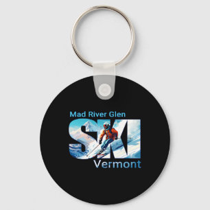 Mad River Glen Cool Skiing Vacation Ski Outdoor Sk Key Ring