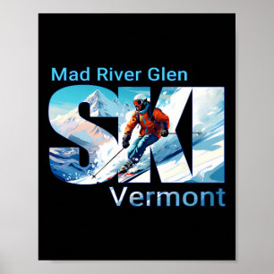 Mad River Glen Cool Skiing Vacation Ski Outdoor Sk Poster