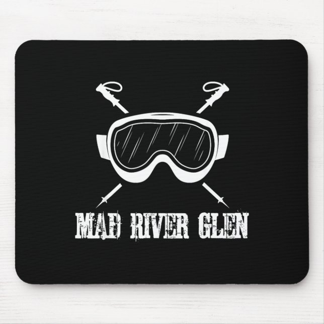 Mad river glen vermont rustic ski skier skiing mouse mat (Front)