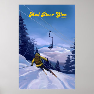 Mad River Glen Vermont Ski Resort Travel Poster