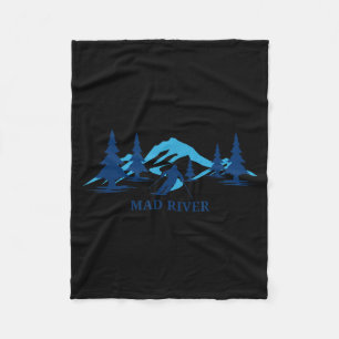 Mad river ohio ski resort skiing skier fleece blanket