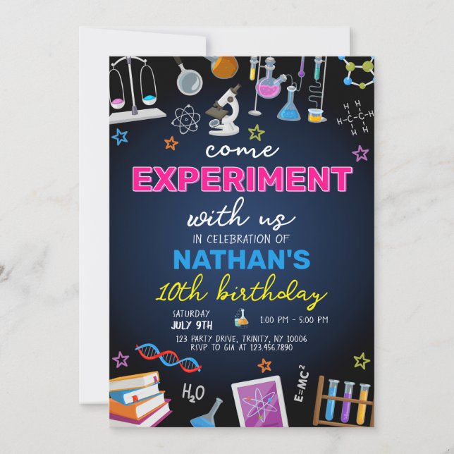 Mad Science Birthday Invitation (Front)