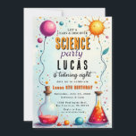 Mad Science Party Birthday Invitation<br><div class="desc">Ignite curiosity and celebrate in style with our science-themed birthday party invitations! Perfect for young scientists and curious minds, these invitations feature fun and colourful designs inspired by chemistry, biology, and outer space. Customise with your party details, and let your guests know they’re in for a day filled with experiments,...</div>