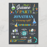 Mad Science Party Birthday Invitation Boy<br><div class="desc">Personalise this awesome science party invitation with your child's name,  age and party details easily and quickly,  simply press the customise it button to further re-arrange and format the style and placement of the text.  

(c) The Happy Cat Studio</div>