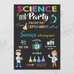 Mad Science Party Birthday Invitation Girl<br><div class="desc">Personalise this awesome science party invitation with your child's name, age and party details easily and quickly, simply press the customise it button to further re-arrange and format the style and placement of the text. Some of the images can be moved around to accommodate your party details. (c) The Happy...</div>