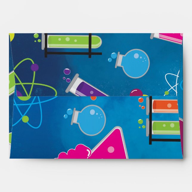 Mad Science Scientist Party Invitation Envelope (Back (Top Flap))