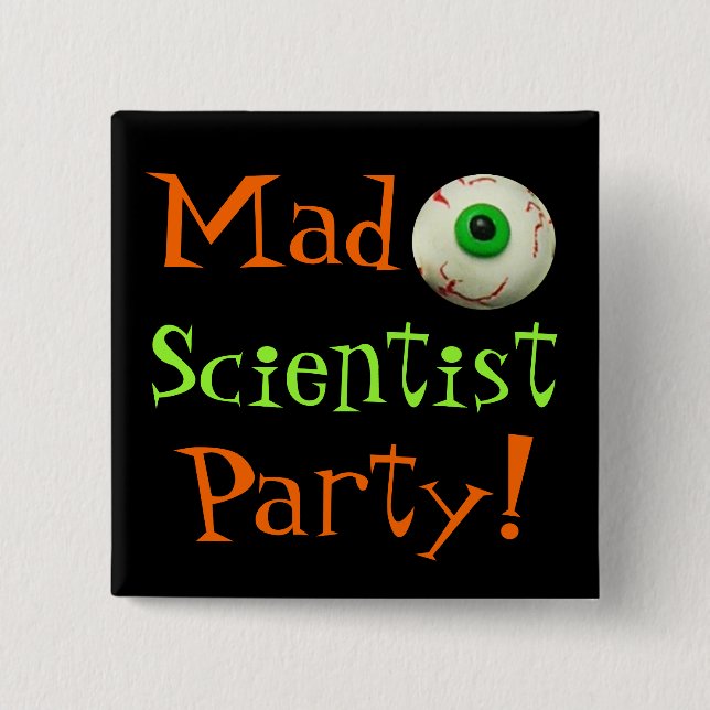 Mad Scientist 15 Cm Square Badge (Front)