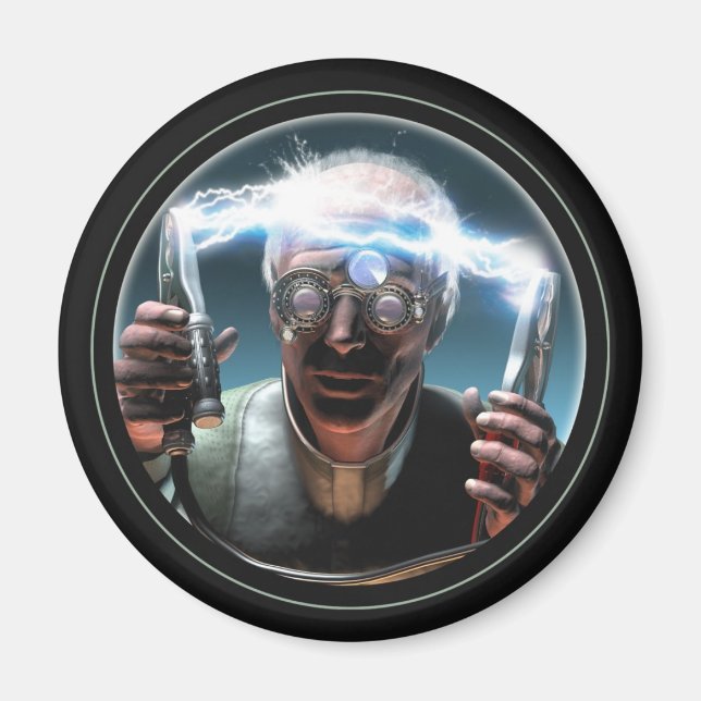 Mad Scientist #2 Round Magnet (Front)