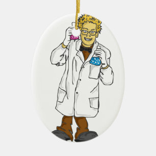 Mad scientist 5 ceramic tree decoration