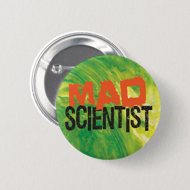 Mad Scientist 6 Cm Round Badge (Front & Back)