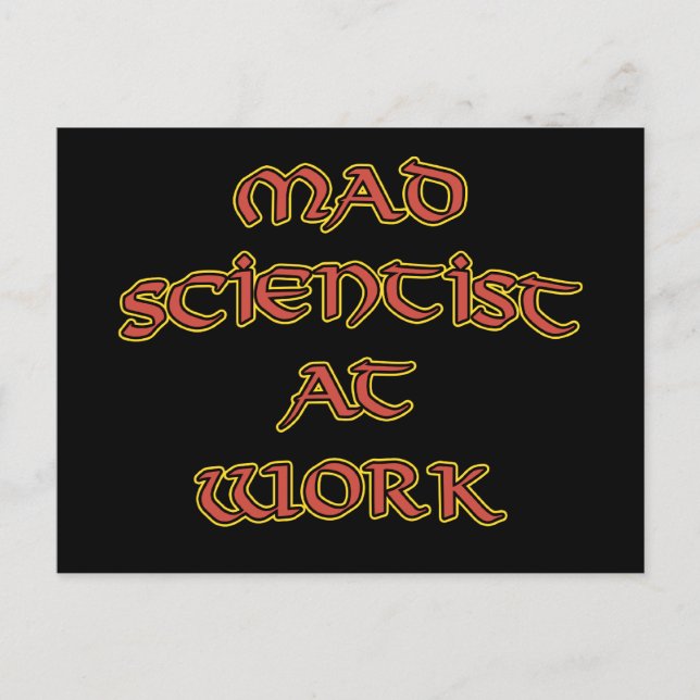 Mad Scientist At Work Postcards (Front)