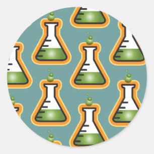 Mad Scientist Beakers Classic Round Sticker