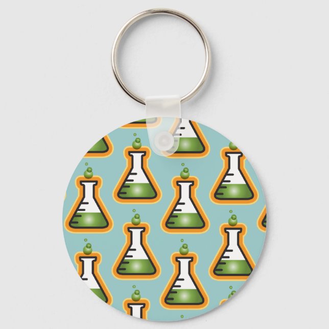 Mad Scientist Beakers Key Ring (Front)