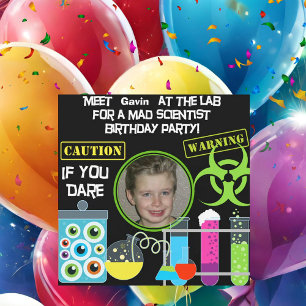 Mad Scientist Birthday Party 2 Invitations