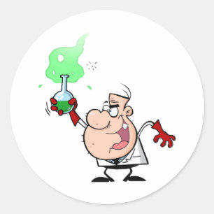 Mad Scientist Classic Round Sticker