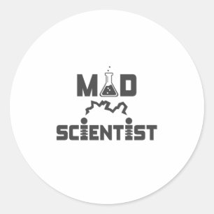 Mad Scientist Electric Science Beaker Classic Round Sticker
