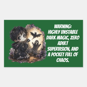 Mad Scientist Halloween Chaos Rectangular Sticker