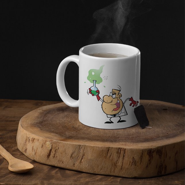 Mad Scientist Holding Bubbling Flask Science Coffee Mug (Creator Uploaded)
