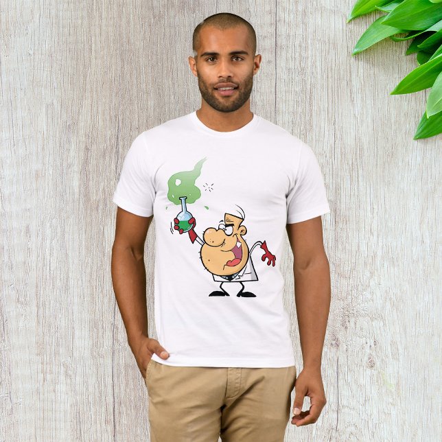 Mad Scientist Holding Bubbling Flask Science T-Shirt (Creator Uploaded)