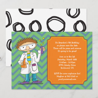 Mad Scientist Invitation : Brunette Boy Potions
