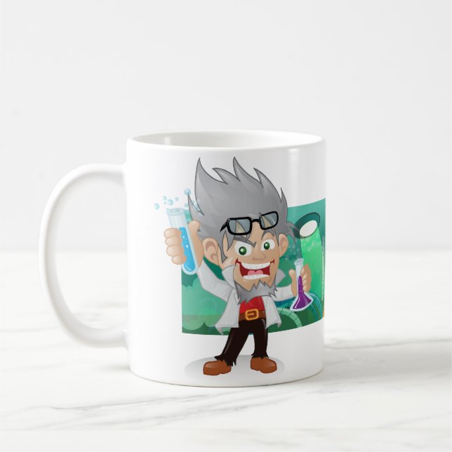 Mad Scientist Lab Cartoon Coffee Mug (Left)