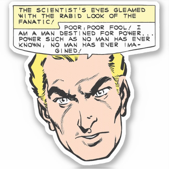 Mad Scientist Menace Vintage Comic Book Panel (Front)