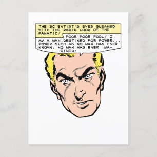 Mad Scientist Menace Vintage Comic Book Panel Postcard
