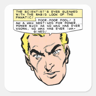Mad Scientist Menace Vintage Comic Book Panel Square Sticker