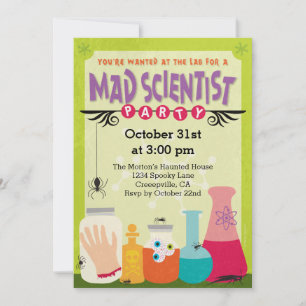 Mad Scientist Party Invitation
