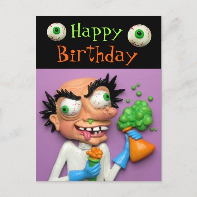 Mad Scientist Party Postcard (Front)