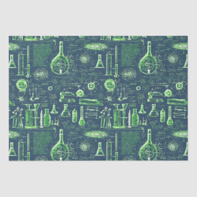 Mad Scientist’s ingenious blueprint  Tissue Paper (Front)
